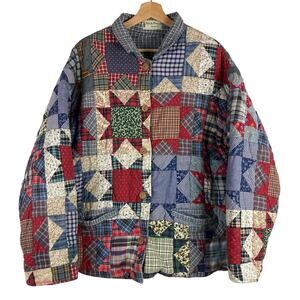 Vintage Reversible Patchwork Quilted Jacket XL-XXL